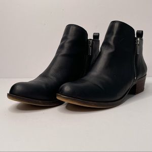- LUCKY BRAND Black Leather Basel Ankle Booties Women's Size EU 39 1/2 US 11